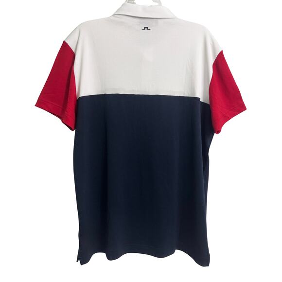 J.Lindeberg Jord Regular Fit Golf Shirt Barbados Cherry Men’s Size L - Picture 2 of 11